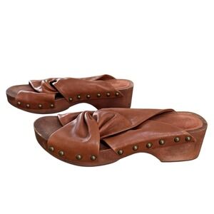 Kelsi Dagger Brooklyn Sprinter Slide Sandal Womens 7 Brown Leather